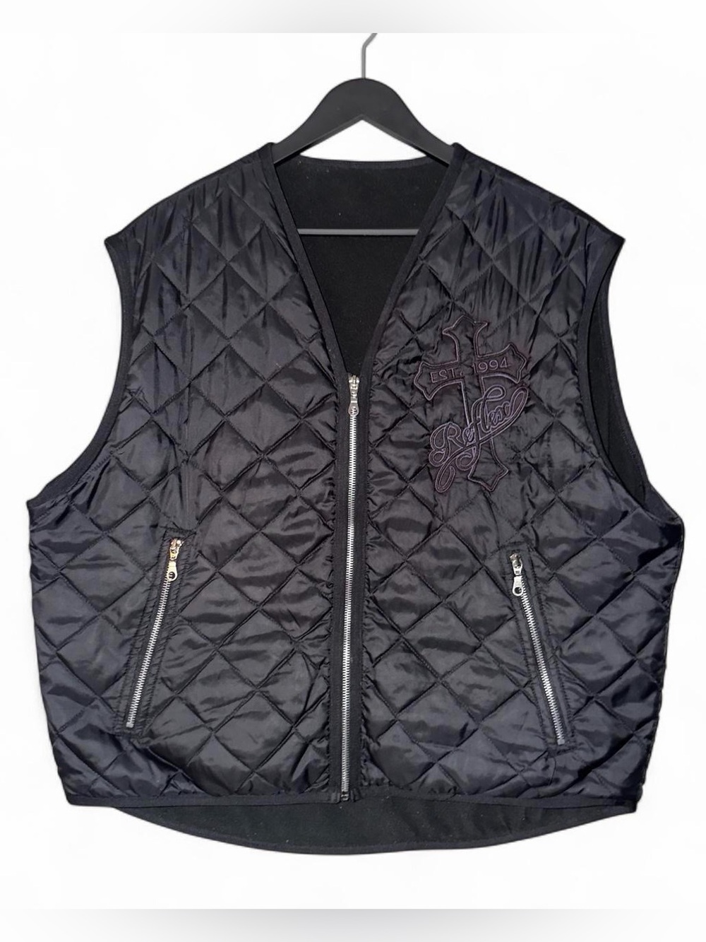 Relfex Vintage Quilted Cross Y2K vest Lightweight Medium Baggy unisex